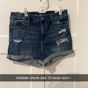 Hollister Women's Dark Blue Jean Shorts